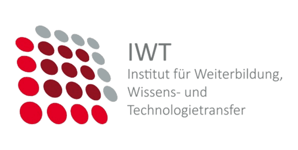 im Rahmen des Forschungs- und Entwicklungsprojektes ALFRIED (Automatisiertes und vernetztes Fahren in der Logistik am Testfeld Friedrichshafen) - IWT Wirtschaft und Technik GmbH - Logo