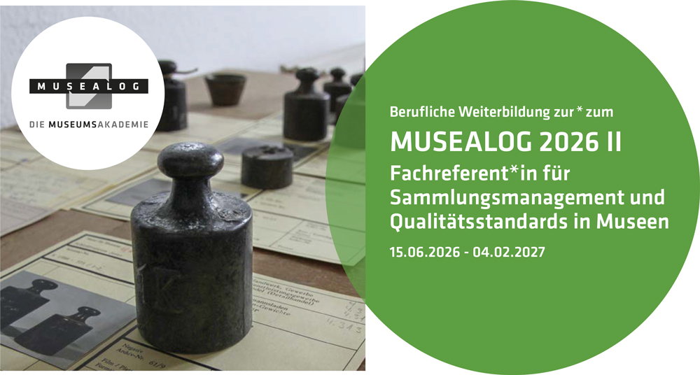 Berufliche Weiterbildung zur*zum Fachreferent*in für Sammlungsmanagement und Qualitätsstandards in Museen - MUSEALOG | Die Museumsakademie -  Logo
