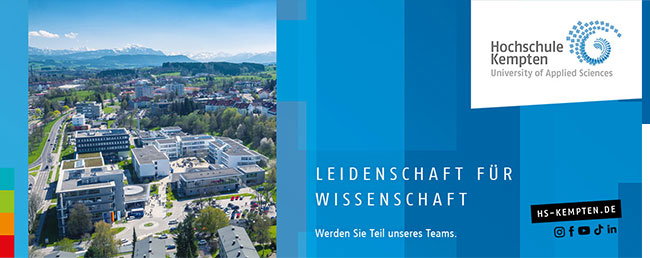 Professur (w/m/d) der BesGr. W 2 BayBesG Produktentwicklung und Maschinenelemente - Hochschule für angewandte Wissenschaften Kempten - Hochschule Kempten - Logo