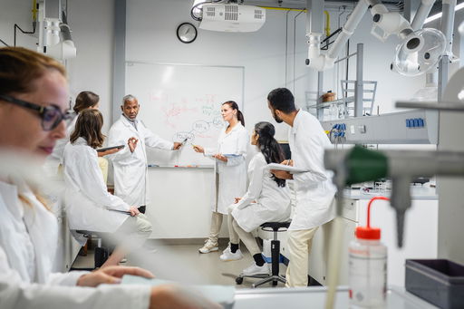 wissenschaftler-gehalt.jpg Eine Gruppe Wissenschaftler